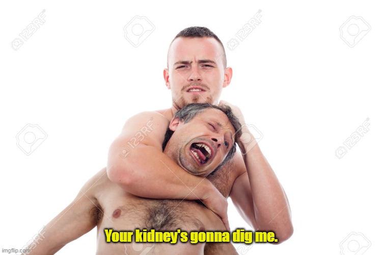 Wrestling | Your kidney's gonna dig me. | image tagged in wrestling | made w/ Imgflip meme maker