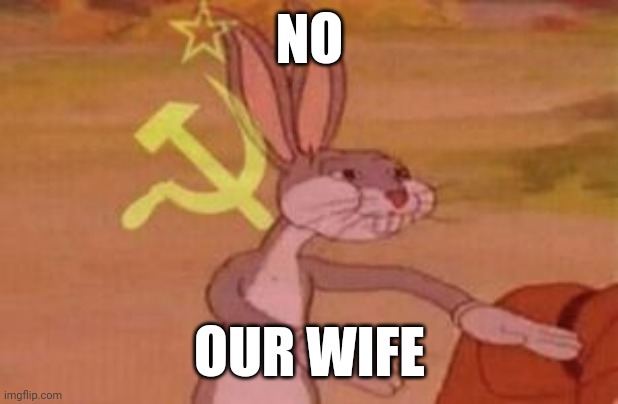 Our wife | NO; OUR WIFE | image tagged in our | made w/ Imgflip meme maker