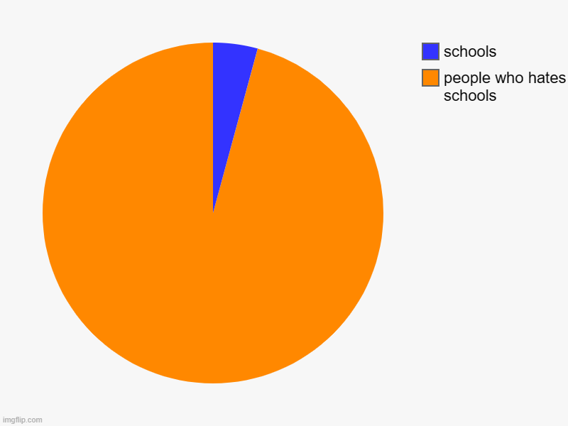 people who hates schools, schools | image tagged in charts,pie charts | made w/ Imgflip chart maker