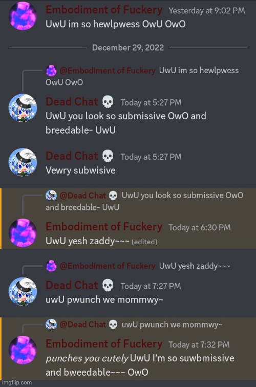 Mean while in the staff chat in discord msmg: | made w/ Imgflip meme maker