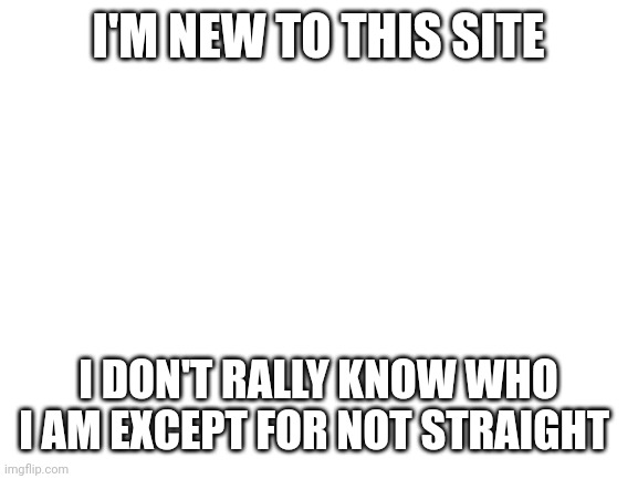 Please accept me for who I am | I'M NEW TO THIS SITE; I DON'T RALLY KNOW WHO I AM EXCEPT FOR NOT STRAIGHT | image tagged in blank white template | made w/ Imgflip meme maker