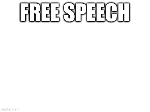 Free speech. Vote big tent | FREE SPEECH | image tagged in blank white template,free speech,freedom of speech,big tent alliance,big tent,energy | made w/ Imgflip meme maker