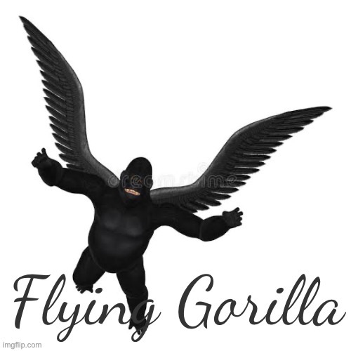 Flying Gorilla | image tagged in flying gorilla | made w/ Imgflip meme maker