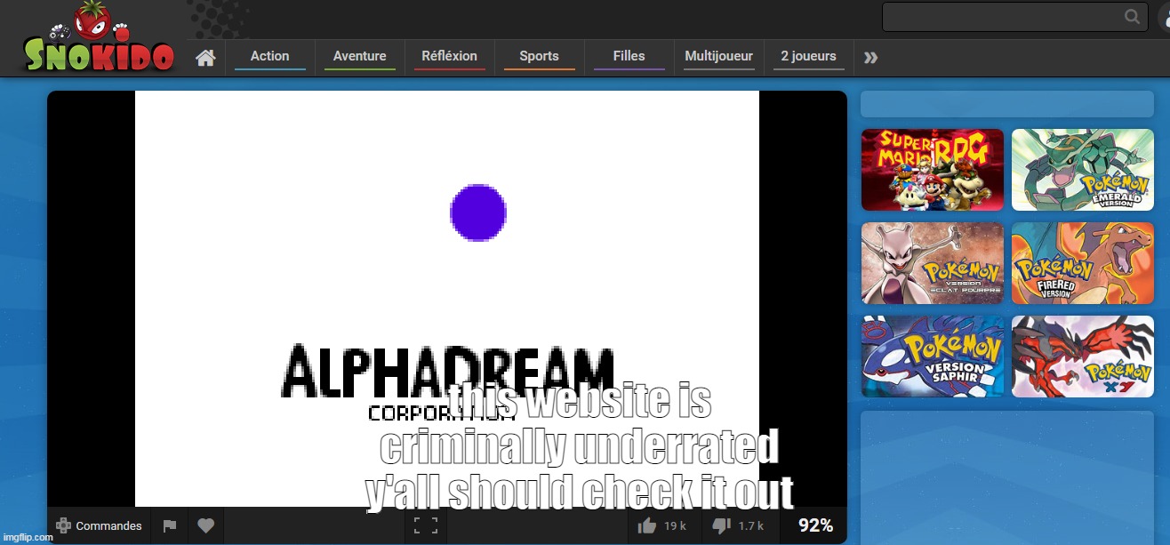 it basically has a bunch of gameboy and ds games that you can play online, you need to learn the buttons 4 everything though. | this website is criminally underrated y'all should check it out | made w/ Imgflip meme maker