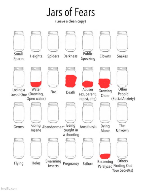 Jar of fears clear version | image tagged in jar of fears clear version | made w/ Imgflip meme maker