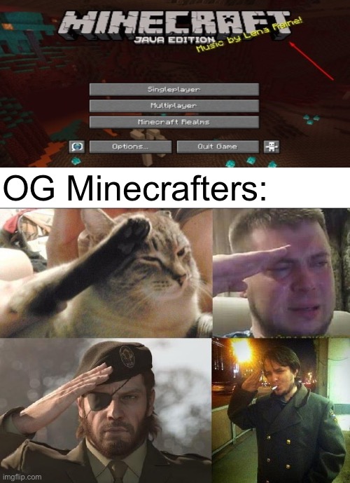 Ozon's Salute | OG Minecrafters: | image tagged in ozon's salute | made w/ Imgflip meme maker