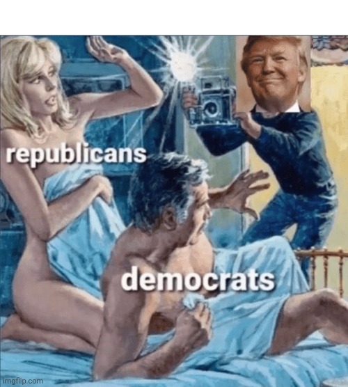 Cold Busted.... |  DEMOCRATS; REPUBLICANS | image tagged in donald trump,busted,democrats,republicans,sleeping,together | made w/ Imgflip meme maker