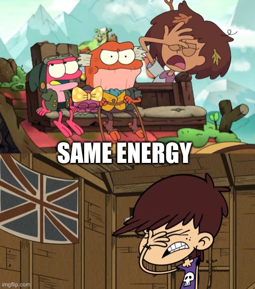 Anne Boonchuy and Luna Loud face palm | SAME ENERGY | image tagged in amphibia,the loud house,disney channel,nickelodeon,facepalm,same energy | made w/ Imgflip meme maker