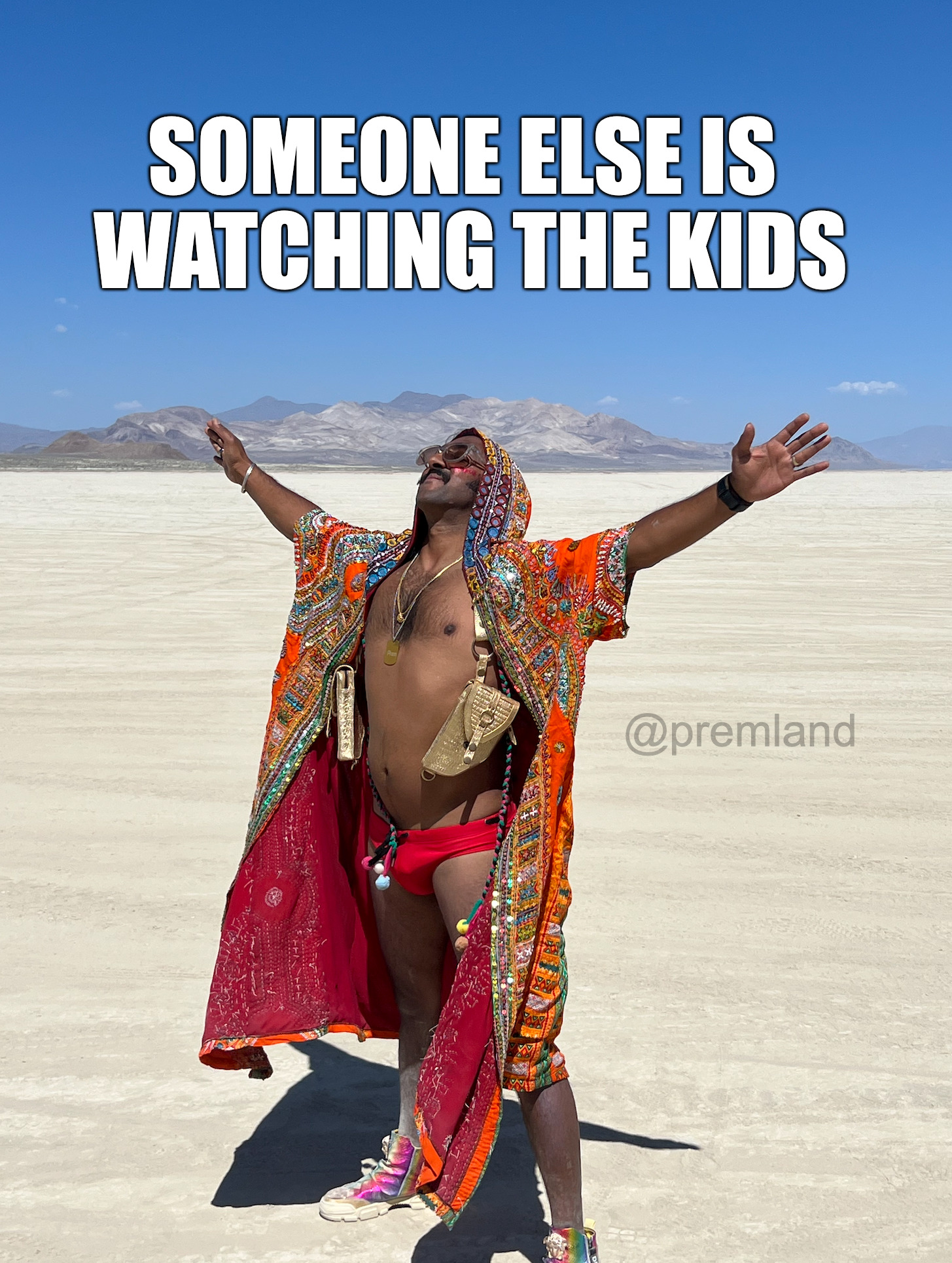 Grateful | SOMEONE ELSE IS 
WATCHING THE KIDS; @premland | image tagged in parents | made w/ Imgflip meme maker