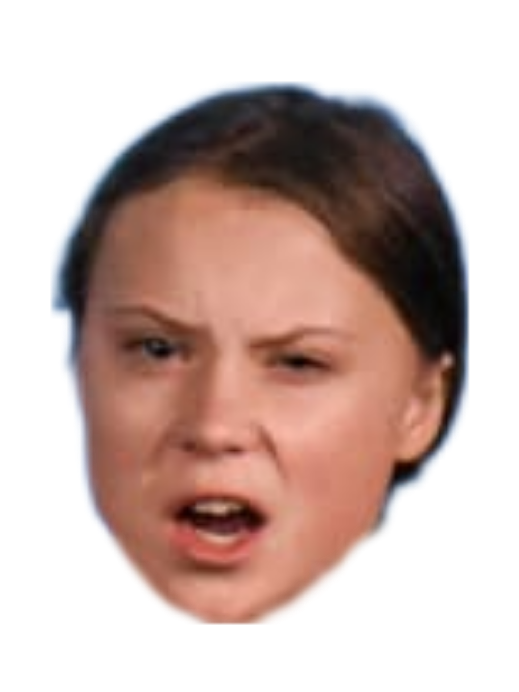 High Quality Greta Thunberg head transparent Blank Meme Template