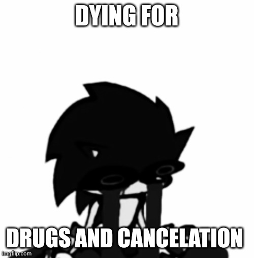 Dying fr fr ong | DYING FOR; DRUGS AND CANCELATION | image tagged in sonic exe,sonic the hedgehog,sonic says | made w/ Imgflip meme maker