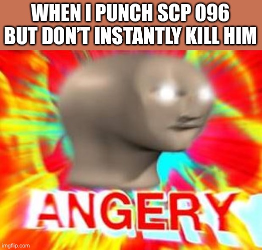 WHHHYYYYYYYYYYYYY | WHEN I PUNCH SCP 096 BUT DON’T INSTANTLY KILL HIM | image tagged in surreal angery,scp,meme | made w/ Imgflip meme maker