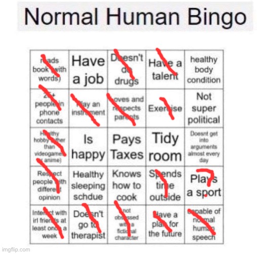 is muay thai a sport? | image tagged in normal human bingo | made w/ Imgflip meme maker