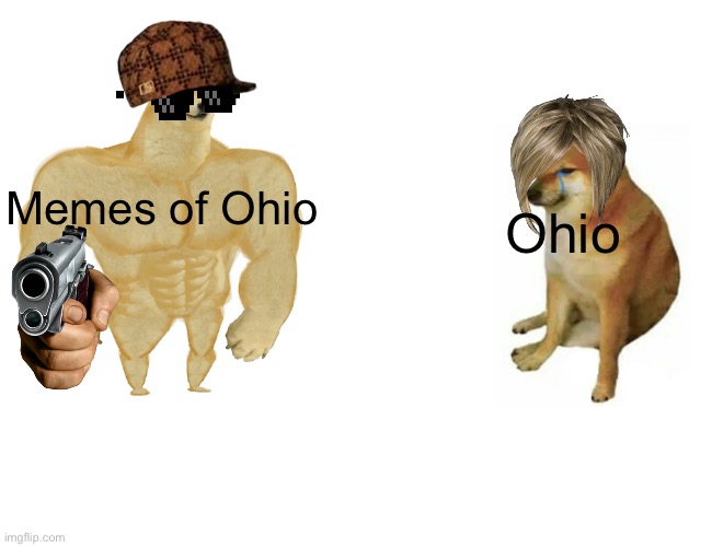 Ohio | Memes of Ohio; Ohio | image tagged in memes,buff doge vs cheems | made w/ Imgflip meme maker