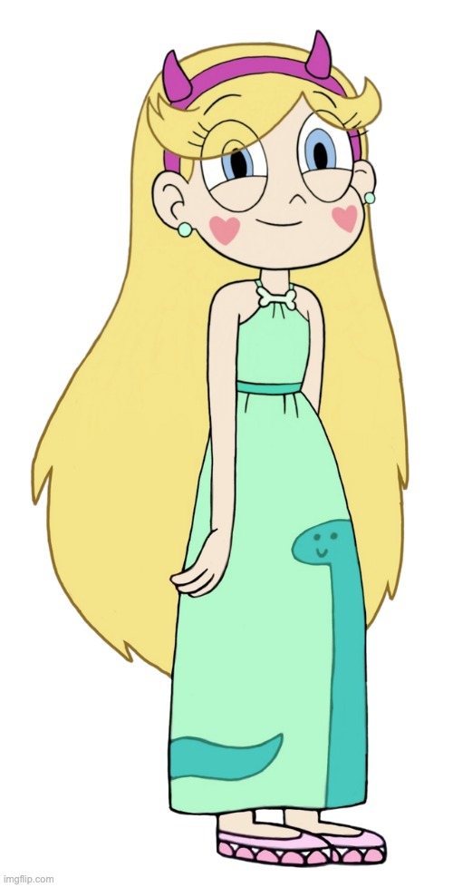 Star in Dino Dress Outfit | image tagged in star in dino dress outfit,svtfoe,star butterfly,outfit,memes,star vs the forces of evil | made w/ Imgflip meme maker