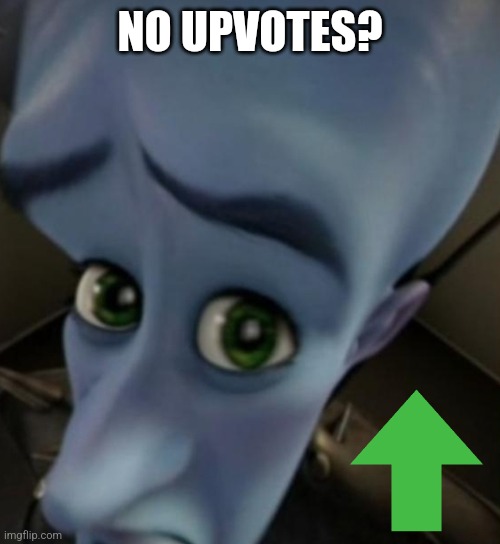 Megamind no bitches | NO UPVOTES? | image tagged in megamind no bitches | made w/ Imgflip meme maker