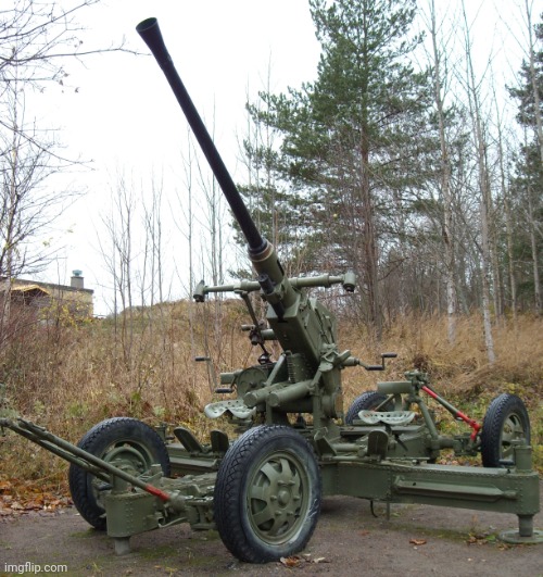 Bofors anti-aircraft gun | image tagged in bofors anti-aircraft gun | made w/ Imgflip meme maker