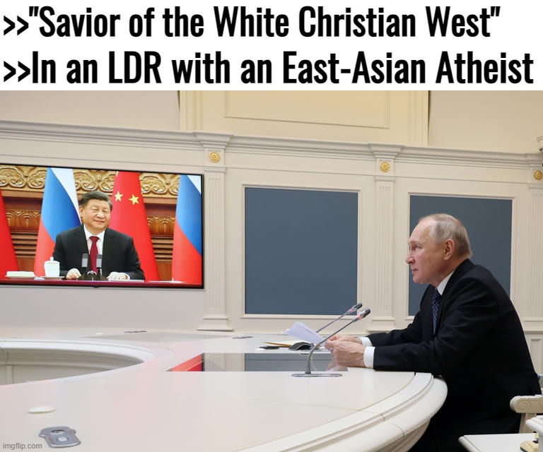 Vladimir Putin Savior of the White Christian West Blank Meme Template