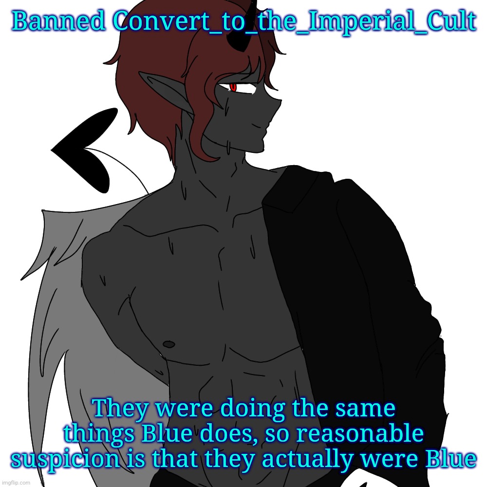 Atticus | Banned Convert_to_the_Imperial_Cult; They were doing the same things Blue does, so reasonable suspicion is that they actually were Blue | image tagged in atticus | made w/ Imgflip meme maker