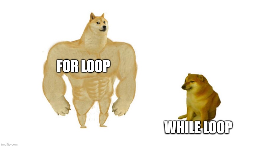 Dodge chad vs virgin | FOR LOOP; WHILE LOOP | image tagged in dodge chad vs virgin | made w/ Imgflip meme maker