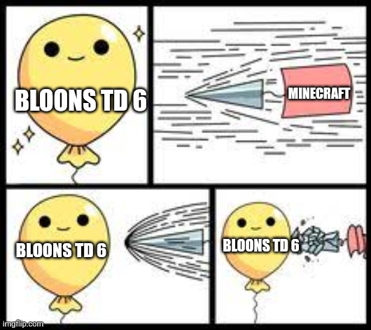 strong bloon | MINECRAFT; BLOONS TD 6; BLOONS TD 6; BLOONS TD 6 | image tagged in strong bloon | made w/ Imgflip meme maker