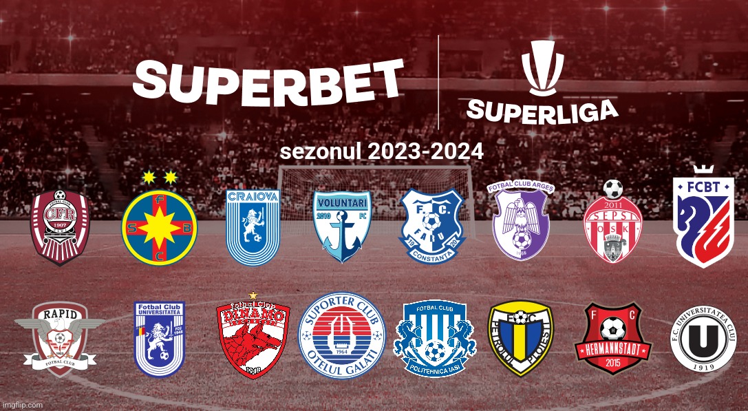 Predictia mea pentru Liga 1 - SuperLiga sezonul 2023/2024 | sezonul 2023-2024 | image tagged in superliga,liga 1,fotbal,romania,2024 | made w/ Imgflip meme maker