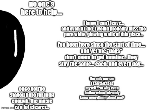 Meet Emanon! the being outside of time and space, stuck in a room for all eternity (and the image is a collection of thoughts) | image tagged in emanon | made w/ Imgflip meme maker