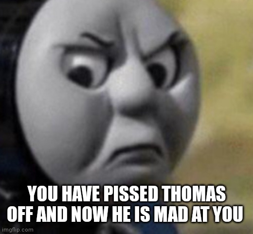 And since he is mad he's going to  to be continued | YOU HAVE PISSED THOMAS OFF AND NOW HE IS MAD AT YOU | image tagged in funny memes | made w/ Imgflip meme maker