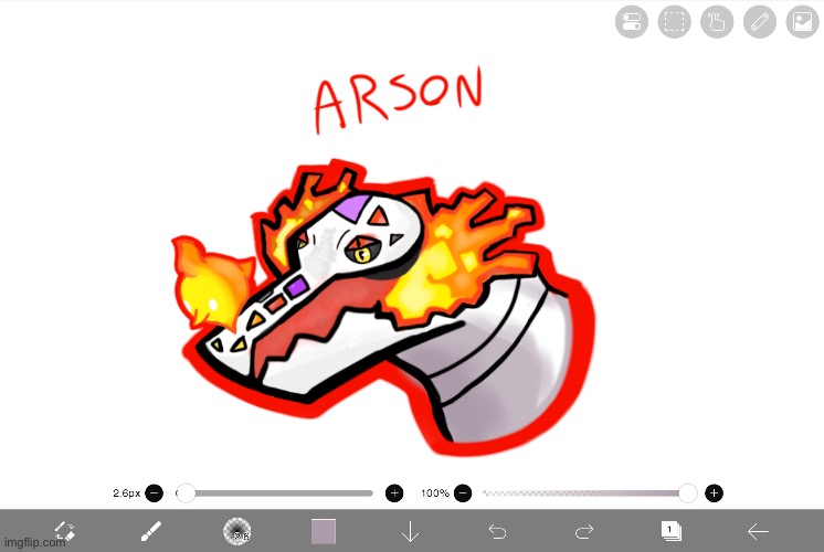 I drew my beloved arson (should I draw the rest of the Pokémon on my team?) | image tagged in arson,my,beloved,why are you reading this | made w/ Imgflip meme maker