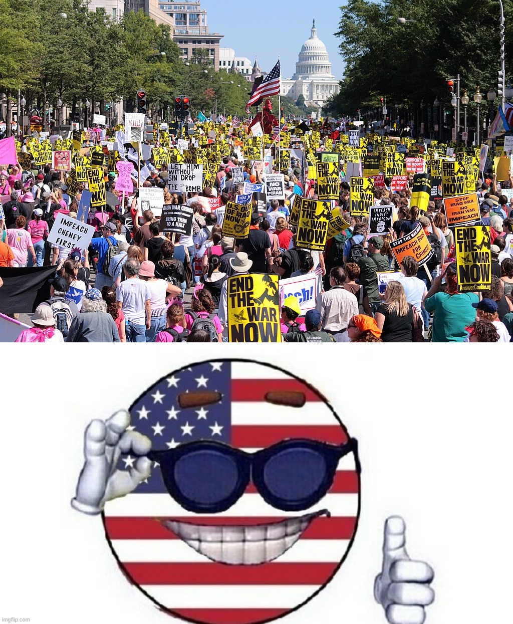 image tagged in iraq war protest at washington d c 2007,usa picardia | made w/ Imgflip meme maker