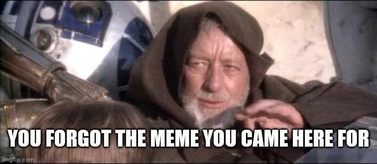 These Aren't The Droids You Were Looking For Meme | YOU FORGOT THE MEME YOU CAME HERE FOR | image tagged in memes,these aren't the droids you were looking for | made w/ Imgflip meme maker