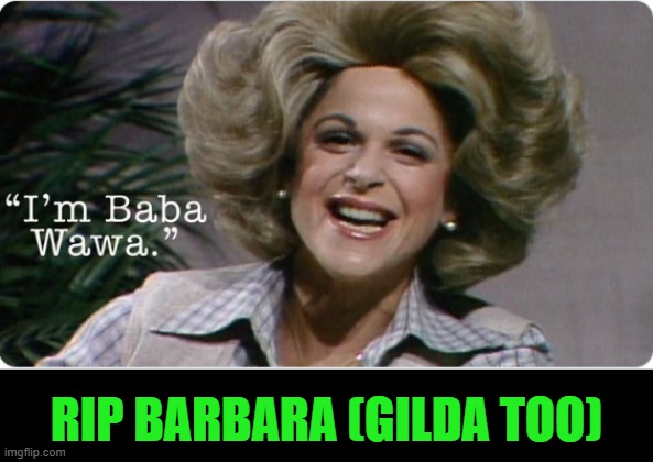 I liked Gilda's take on her better than I liked the real person! | RIP BARBARA (GILDA TOO) | image tagged in barbara walters,gilda radner,saturday night live,the view | made w/ Imgflip meme maker