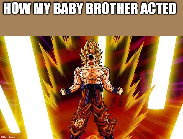 Super Saiyan | HOW MY BABY BROTHER ACTED | image tagged in super saiyan | made w/ Imgflip meme maker