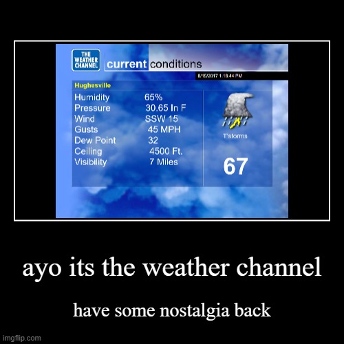 the weather channel nostalgia is back!! | image tagged in funny,demotivationals | made w/ Imgflip demotivational maker