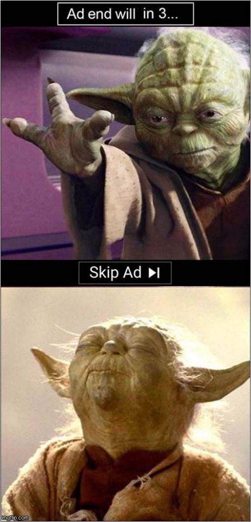 Yoda Defeats Youtube Ads | image tagged in fun,yoda,youtube,youtube ads | made w/ Imgflip meme maker