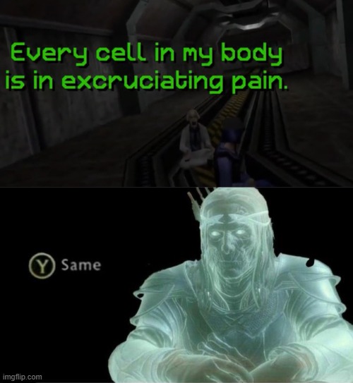 image tagged in every cell in my body is in excruciating pain,y same better | made w/ Imgflip meme maker