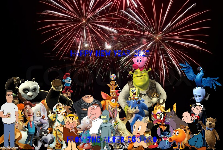 happy new year 2023 | HAPPY NEW YEAR 2023; FROM THE ALTER EGO BRO | image tagged in happy new year,2023,crossover memes | made w/ Imgflip meme maker