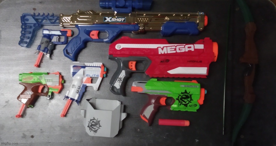 Nerf gun Arsenal | image tagged in nerf,gun | made w/ Imgflip meme maker