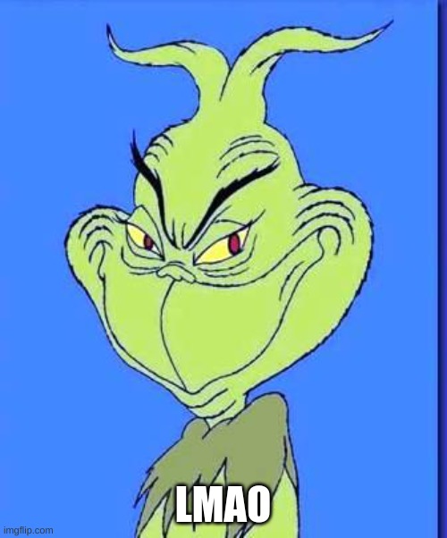Good Grinch | LMAO | image tagged in good grinch | made w/ Imgflip meme maker