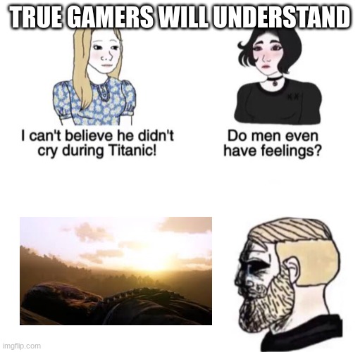 Chad crying | TRUE GAMERS WILL UNDERSTAND | image tagged in chad crying,gaming,sad,cry | made w/ Imgflip meme maker