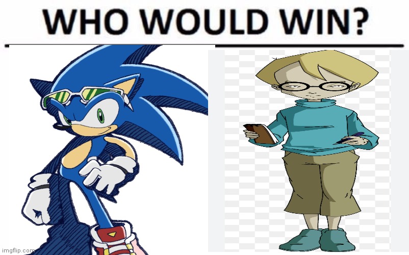 Sonic vs Jeremy | image tagged in who would win,funny memes | made w/ Imgflip meme maker