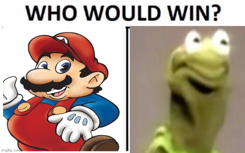 Mario vs Kermit | image tagged in funny memes | made w/ Imgflip meme maker