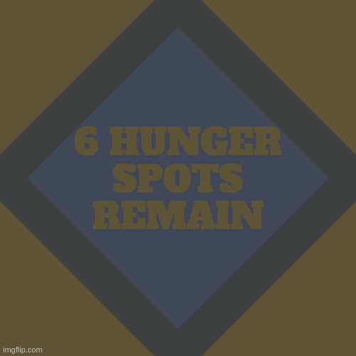 important announcement!!!1111! | 6 HUNGER SPOTS REMAIN | image tagged in important announcement 1111 | made w/ Imgflip meme maker