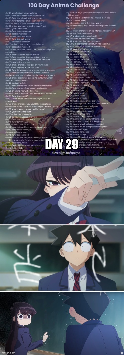 I Want To Be Friends With Komi-san!!!! | DAY 29 | image tagged in 100 day anime challenge,komi-san is telling you something | made w/ Imgflip meme maker