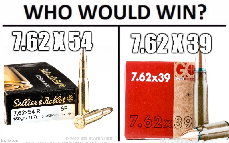 Who Would Win? Meme | 7.62 X 39 7.62 X 54 | image tagged in memes,who would win | made w/ Imgflip meme maker