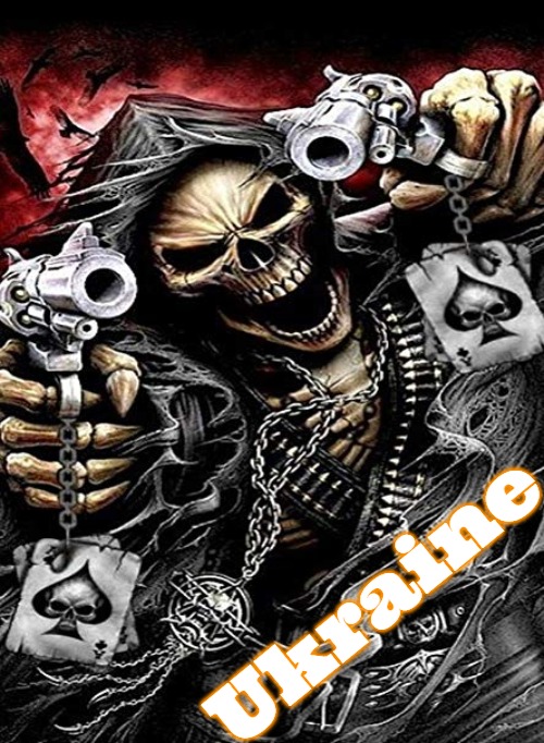 Badass skeleton with guns | Ukraine | image tagged in badass skeleton with guns,slavic,ukraine | made w/ Imgflip meme maker