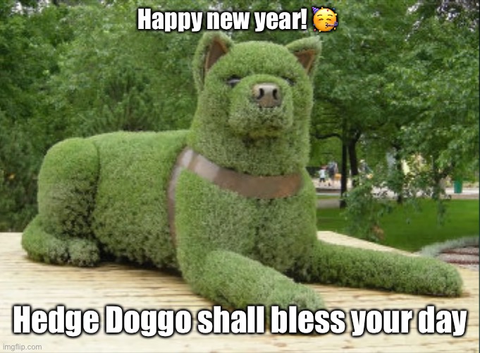 Happy 2023! | Happy new year! 🥳; Hedge Doggo shall bless your day | image tagged in i am the greatest villain of all time,not | made w/ Imgflip meme maker