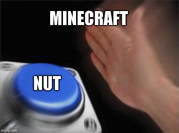 Minecraft game play | MINECRAFT; NUT | image tagged in memes,blank nut button | made w/ Imgflip meme maker