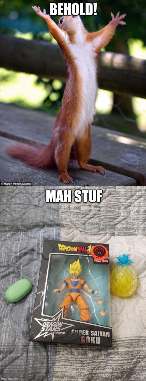 those are my presents from new year (the one from the left is airpods) | BEHOLD! MAH STUF | image tagged in behold my stuff,new year,presents | made w/ Imgflip meme maker