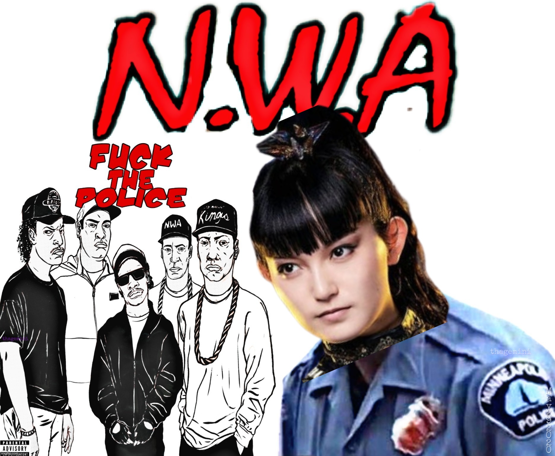 Gangsta Cop Su Metal | image tagged in derek chauvin,babymetal | made w/ Imgflip meme maker